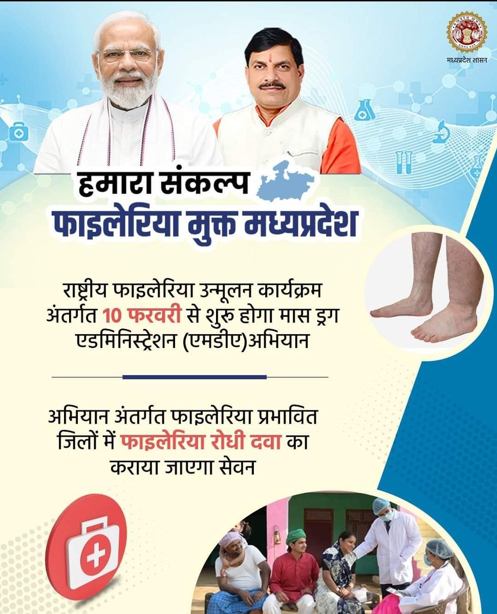 pradesh60807's tweet photo. हमारा संकल्प फाइलेरिया मुक्त मध्यप्रदेश

#Filariasis

#HealthCare

#JansamparkMP https://t.co/Vqbh1H4dZQ