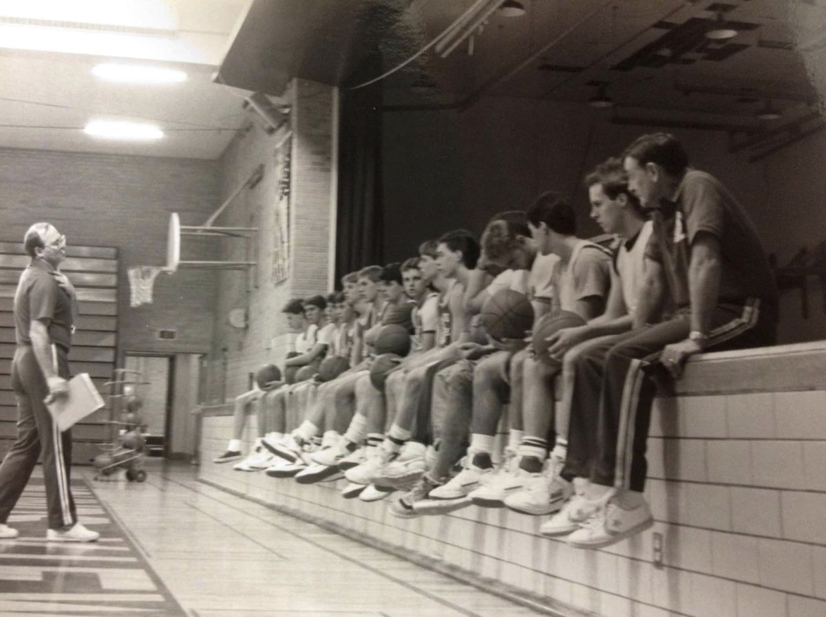 MUSTANG MOMENT- Head coach Zig Kauls addresses the 1886-87 Mustangs on the fundamentals of the game. #TeamFirst #MakeEmBelieve