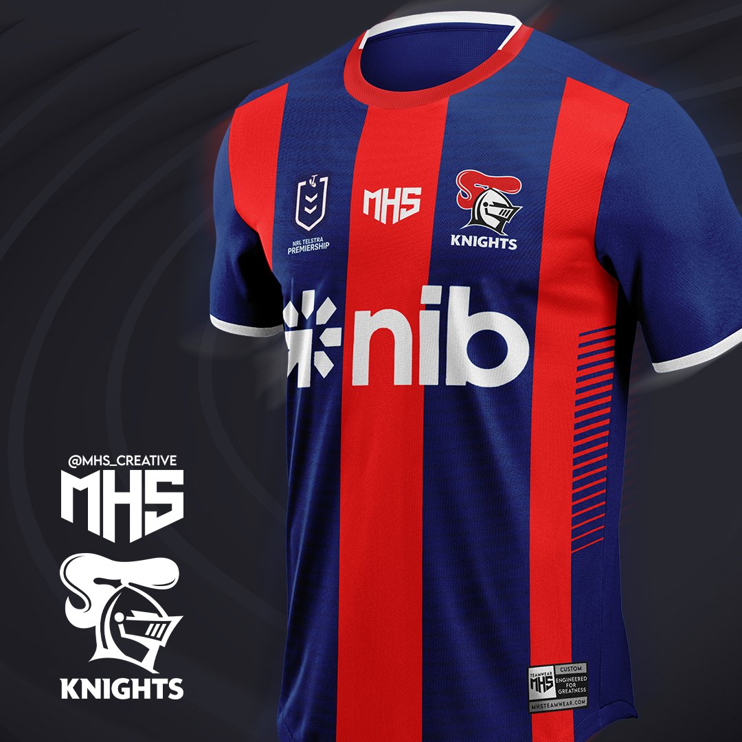 mhs_creative's tweet photo. 2024 @NRLKnights Jersey Concept! ⚔️ https://t.co/S15zAnsoU1