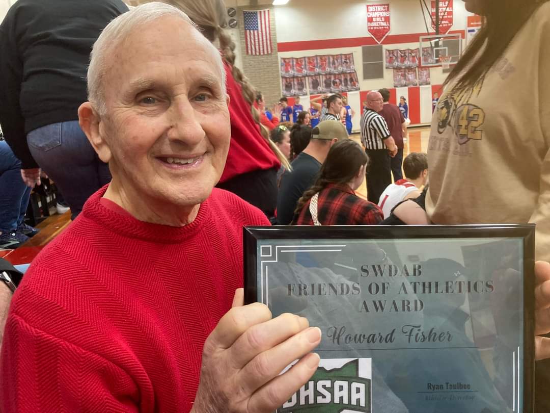 JohnMaklem's tweet photo. Congratulations to Bud Fisher for receiving the OHSAA Southwest District Friends of Athletics Award! 
 #rolemodel https://t.co/8ZF68JZDQF