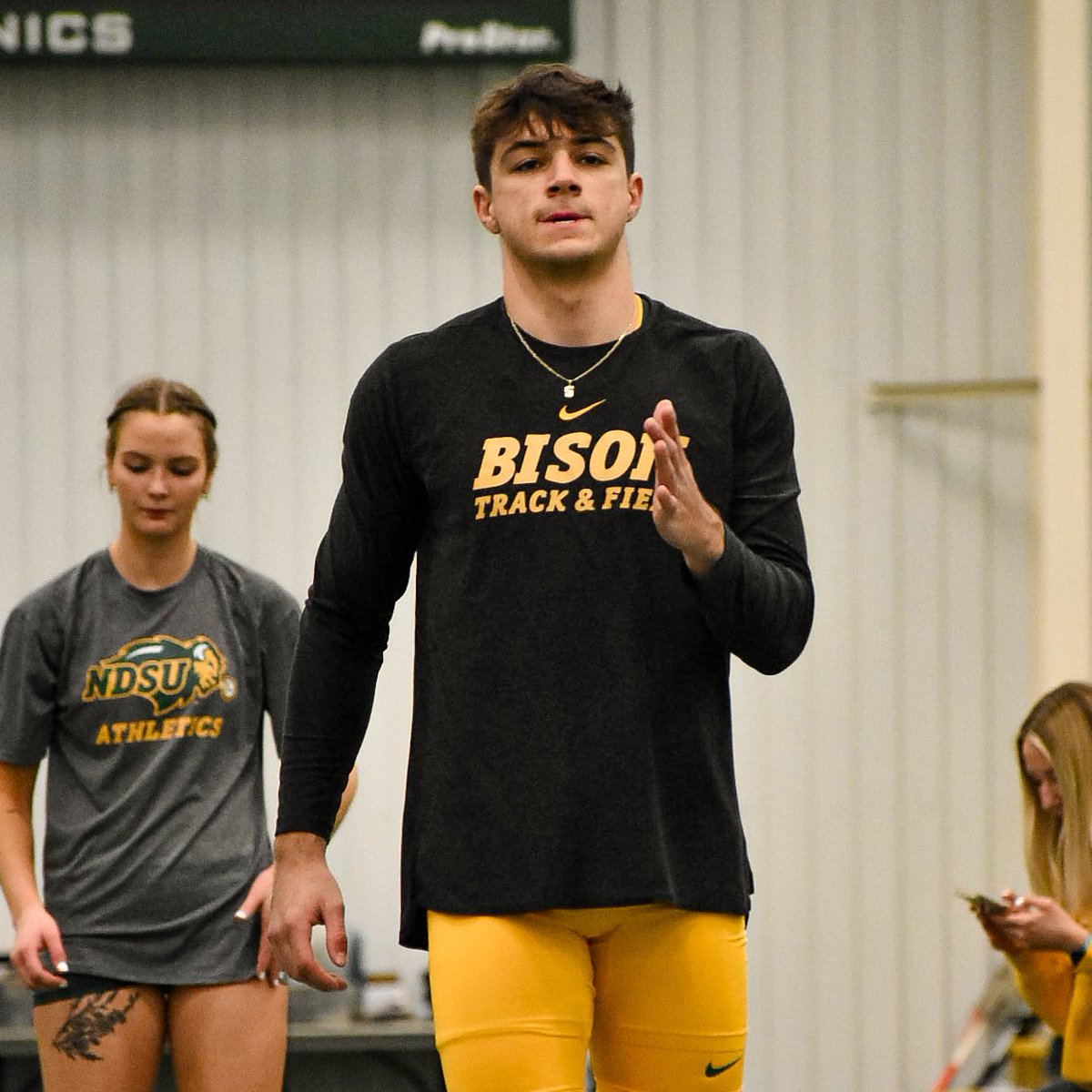 Freshman Adam Dugger was the runner-up in the triple jump with a leap of 46-2 (14.07m).