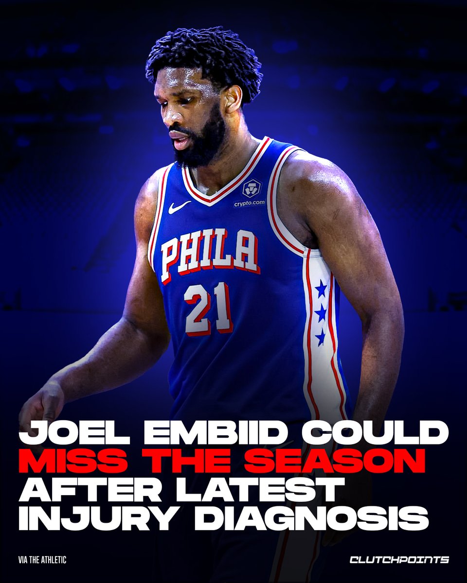 SixersNationCP's tweet photo. "Embiid was diagnosed with a displaced flap of the meniscus in his left knee and is considering surgery.”

Hope he is okay 🙏 https://t.co/CpKiUqWCRq