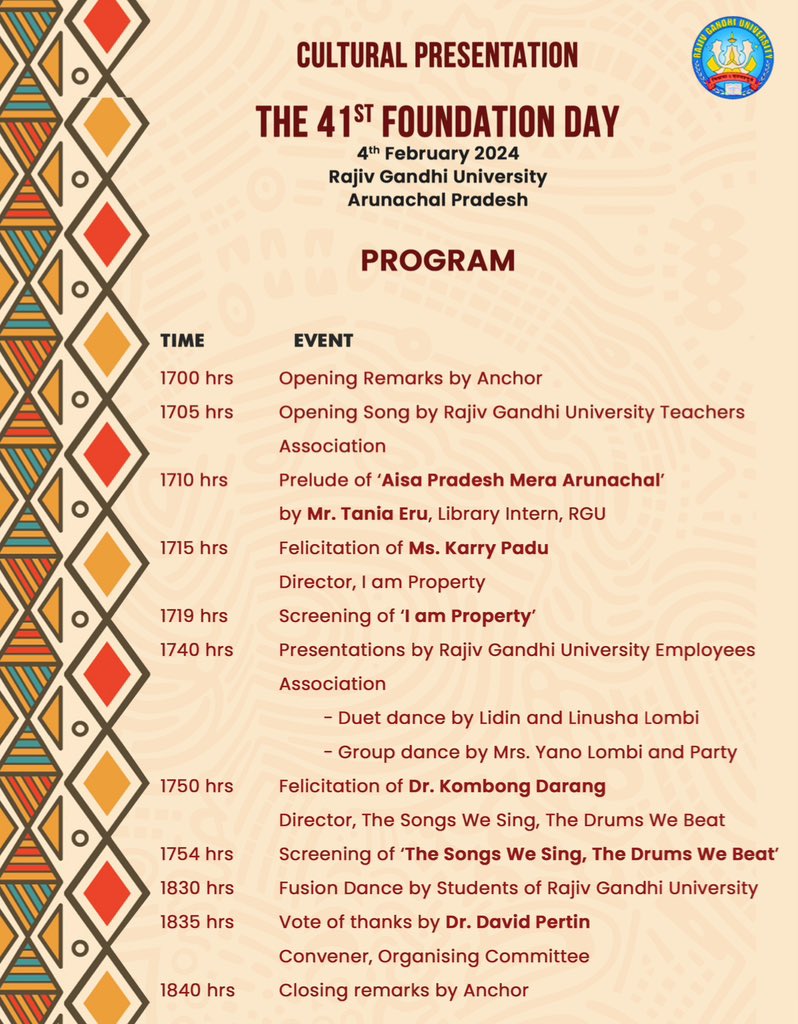 #RGU celebrates its 41st Foundation Day today!!! All are welcome to join us on this auspicious occasion😊🙏<a href="/RGU/">Rishi Gupta</a> Convention Hall#