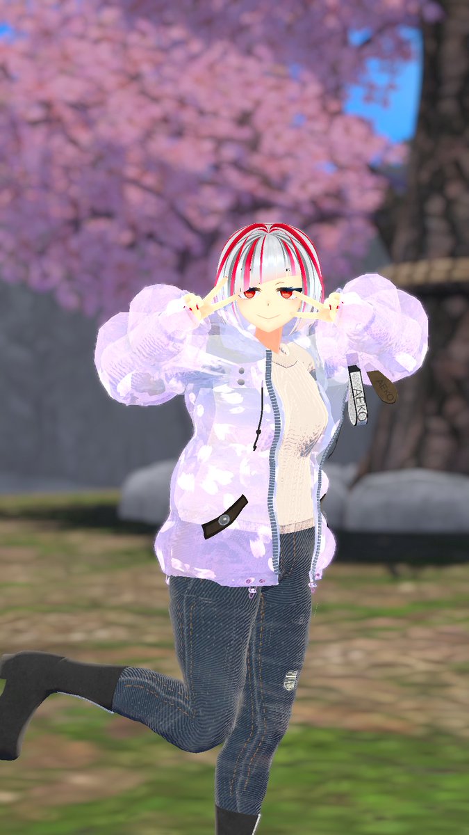 VRC02934813's tweet photo. 報告遅くなりましたがAEKO(@AEKO_VRC)さまのMOKOMOKO JACKETに��選してました！🥳

柄は魚や泡、花びらが用意されていて常時流れるように動いています。私は花びら柄を選んだので春季までカバーできそう🌸
透過表現が使われているのでQuestからは同梱の白ジャケットに見えるようしました。 https://t.co/pu23g5arJ5