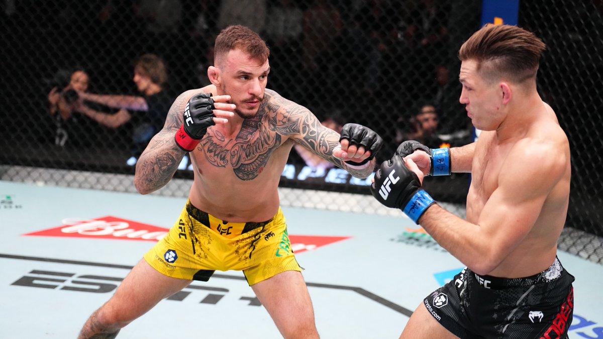 ufc's tweet photo. Last night @MoicanoUFC made his way back into the win column with a victory over Drew Dober 😤

#UFCVegas85 https://t.co/QZuHYhQ1hB