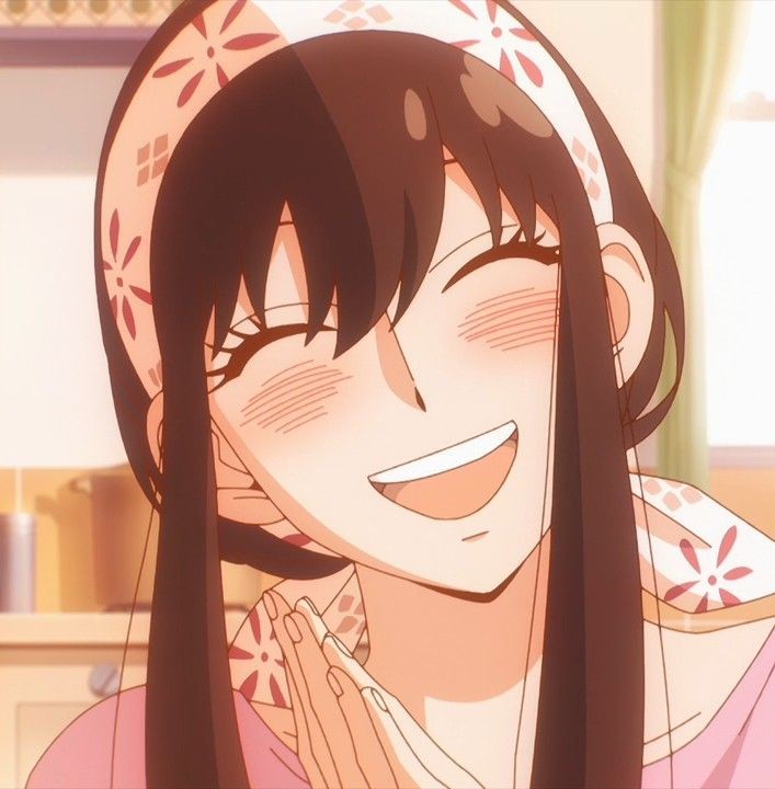 Smiling at her daughter, she softly squeezes her, while placing a hand on her head. 

“Anyaaaa — !! How have you been sweetie?” ( ✨ ) .