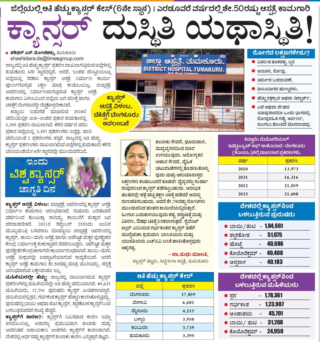 ಕ್ಯಾನ್ಸರ್ ದುಸ್ಥಿತಿ ಯಥಾಸ್ಥಿತಿ!
ತುಮಕೂರಲ್ಲಿ ಆಸ್ಪತ್ರೆ ಕಾಮಗಾರಿ ವಿಳಂಬ
#government #hospital #cancerawareness #cancerprevention #vijaykarnataka #vk #ವಿಜಯಕರ್ನಾಟಕ #DAB
<a href="/siddaramaiah/">Siddaramaiah</a> <a href="/dineshgrao/">Dinesh Gundu Rao/ದಿನೇಶ್ ಗುಂಡೂರಾವ್</a> <a href="/DrSharanPrakash/">Dr. Sharan Prakash </a>