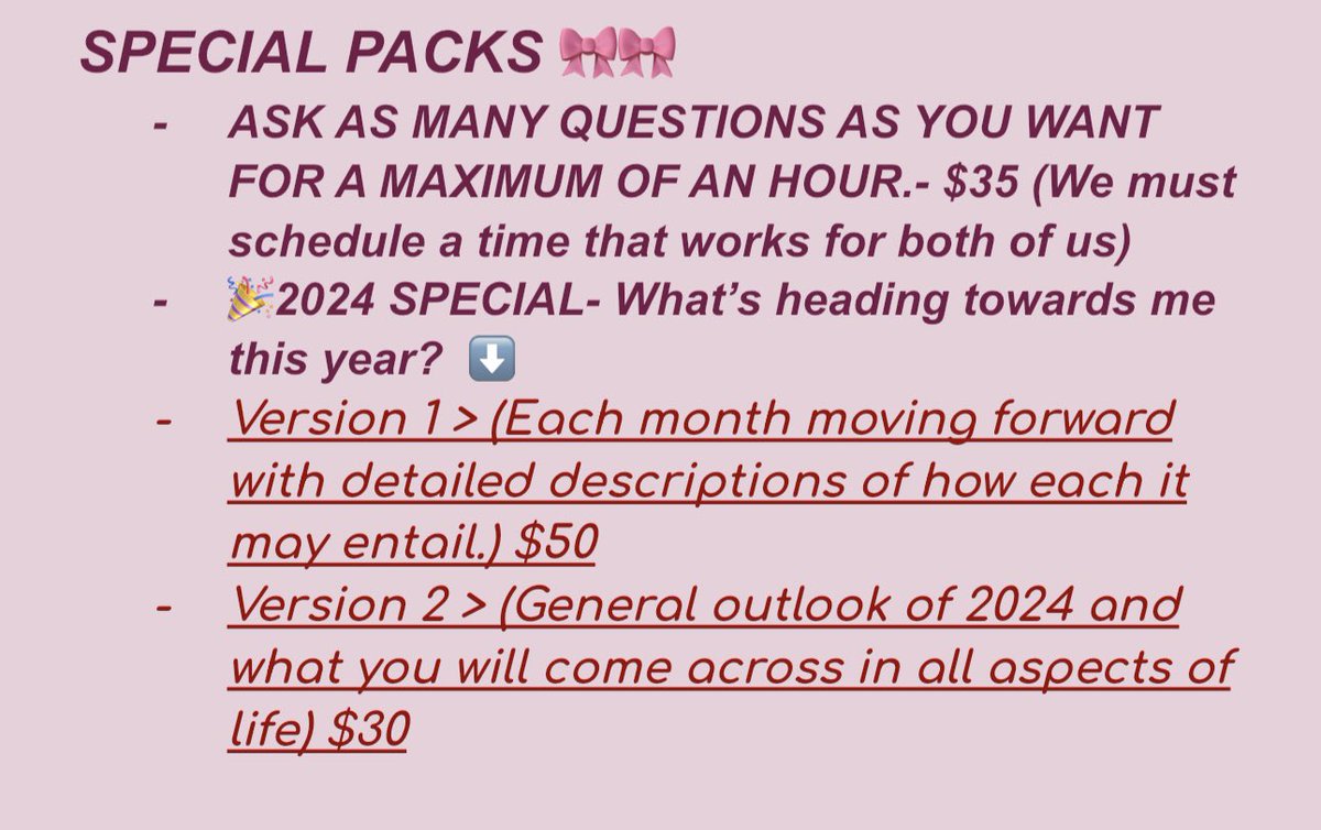 readings are opened 💌 make sure to read the policies &amp; dm to book