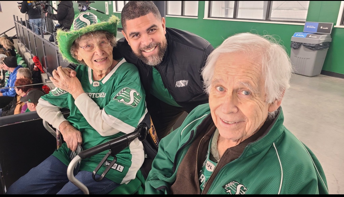RiderNation… was awesome to meet with y’all over the last few days in Saskatoon. Looking forward to getting out to other towns in the Province. No better way to cap off the weekend than to spend some quality time with my girl NANA 🍉 💚