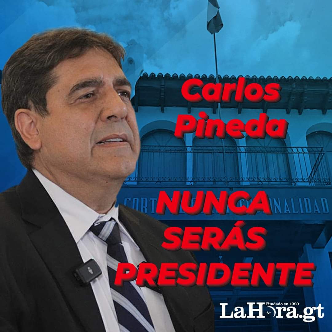 Carlos <a href="/72_cpineda/">Carlos Pineda</a> nunca será Presidente de Guatemala, NUNCA.

Esta en contra de las manifestaciones y de la CICIG en Guatemala.
Apoyo abiertamente a <a href="/SandraTorresGUA/">Sandra Torres</a> en las pasadas elecciones.

El es de los mismos.