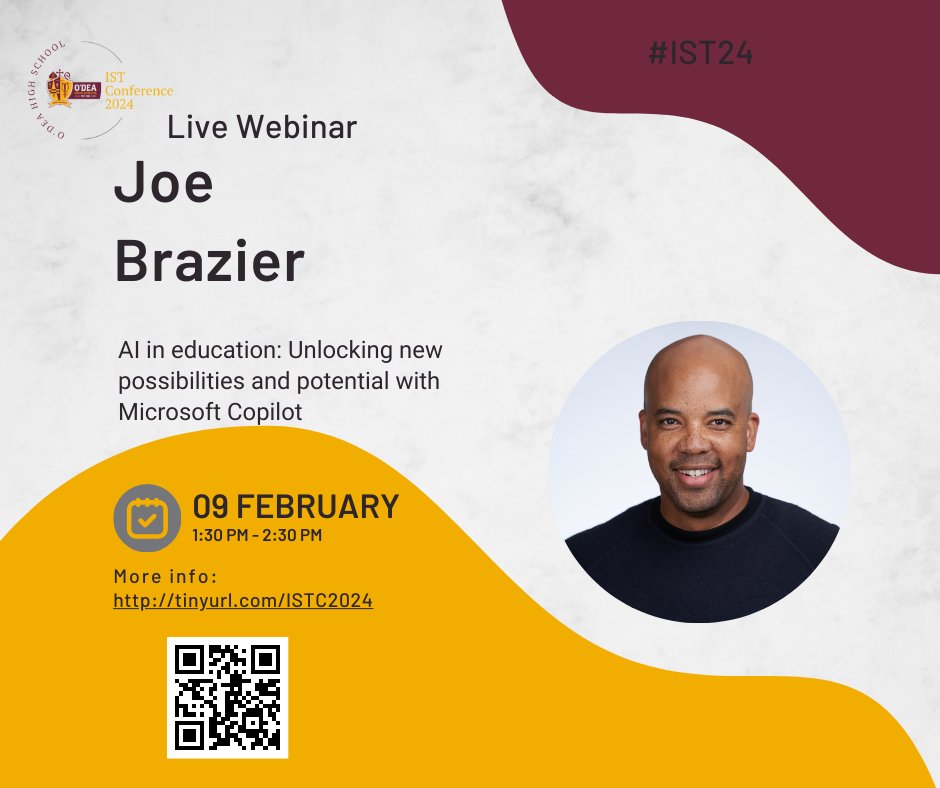 OlingerDavid's tweet photo. 📚 Join @InclusiveJoeB to unlock the potential of AI in K12 education with Microsoft Copilot! Learn how AI can personalize learning and streamline tasks. #AI #EdTech #K12
🗓️ Feb 9, 1:30 PM PST 🔗 Register: https://t.co/uiLYxhMNDp
#IST24 https://t.co/rV1nD0AMDt