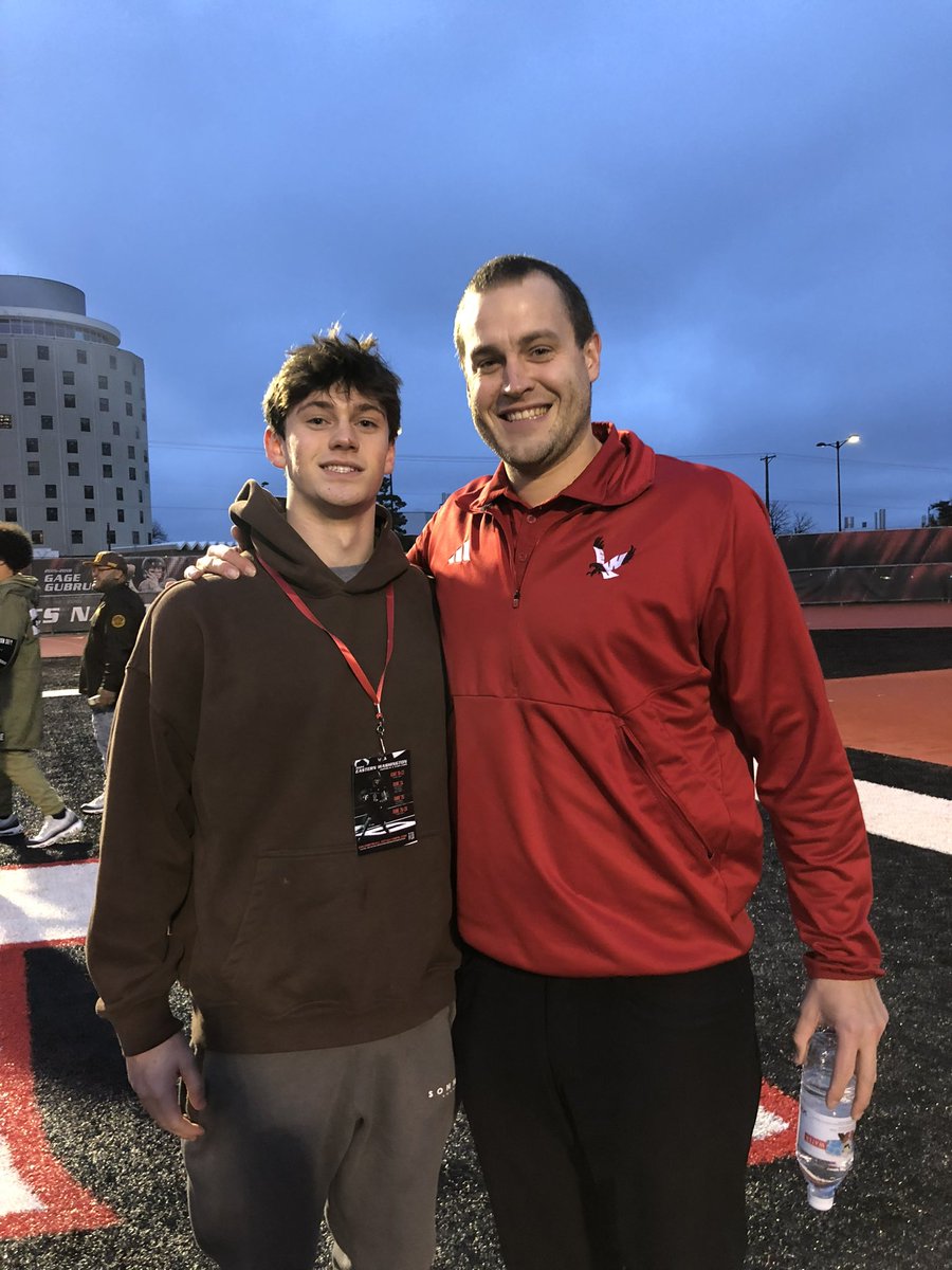 I would like to thank <a href="/coachjmcdaniels/">Jeff McDaniels</a> for a great unofficial visit in Cheney! <a href="/apmaul/">AP Maul</a> <a href="/NickFarman55/">Nick Farman M.S.</a> <a href="/CoachBestEWU/">Coach Aaron Best</a> <a href="/EWUCoach_Bruce/">Zach Bruce</a>