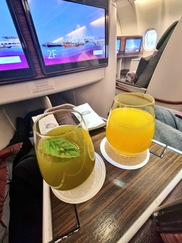 nonstopeurotrip's tweet photo. A lovely surprise @qatarairways status upgrade for both myself and @superalbs on the way back to #Doha 🇶🇦 from #Lahore 🇵🇰 Cheers 🥂 Track us... #QR629 🛩️ #Pakistan #NonstopEurotrip https://t.co/SaOds1KwPn