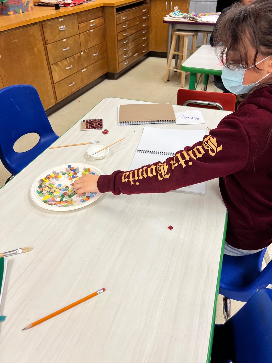 fandpdesign's tweet photo. Fourth grade learning about process art made incredible mosaic designs in art this week! It was my first time and theirs using these materials in my art class. They rocked it. https://t.co/nlGLhv9eyo