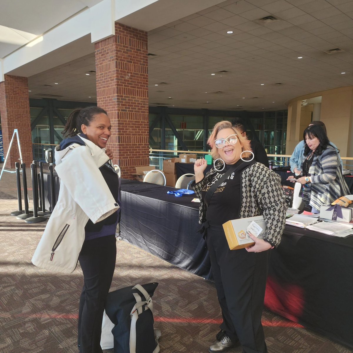 AmyRamaker's tweet photo. All 3 mentors, Dr. Sheila Williams Ridge, Carrie Zelin Johnson &amp; Vicki Filteau in the same place today! V. left the bldg just b4 I got these 2 in the same space! Next time!#mentors #rolemodels #MNECERockstars
#MNAEYC2024 #startearlyfunders #gtcuw #80x3 #EdEquity #AllinforKids https://t.co/iJjH8EKOQB