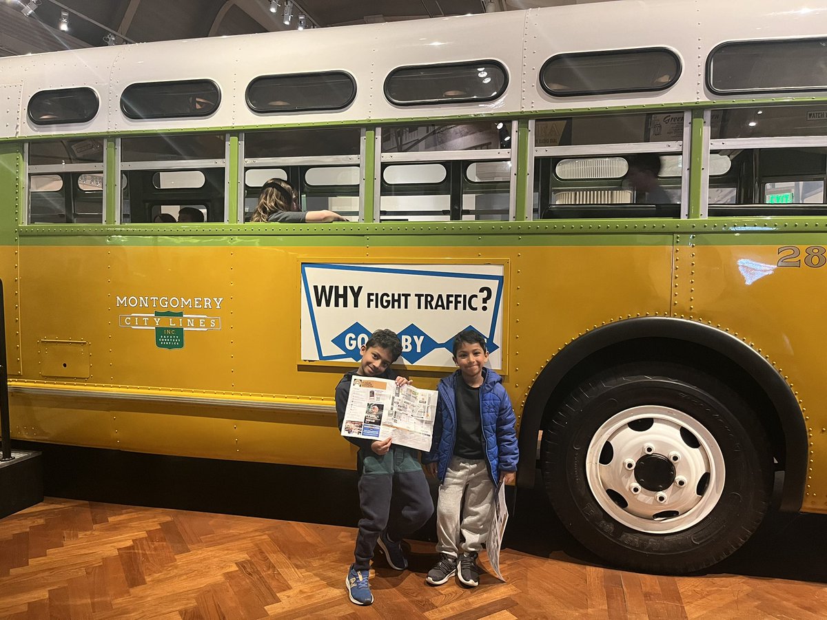 Exploring history at the Henry Ford Museum during #BlackHistoryMonth, where my kids sat in Rosa Parks' bus. Hoping these moments inspire them to be change-makers in our world. 🌎✨