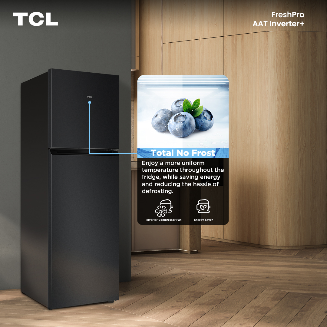 TCLPH's tweet photo. Experience hassle-free freshness with the TCL AAT Inverter+ Total No feature! No more defrosting headaches—enjoy a frost-free refrigerator that keeps your food fresh and your life simple.
#TCLFreshPro #TCLAATInverterPlus #TCLInspireGreatness #TCLPhilippines https://t.co/WC6wGhQBHi