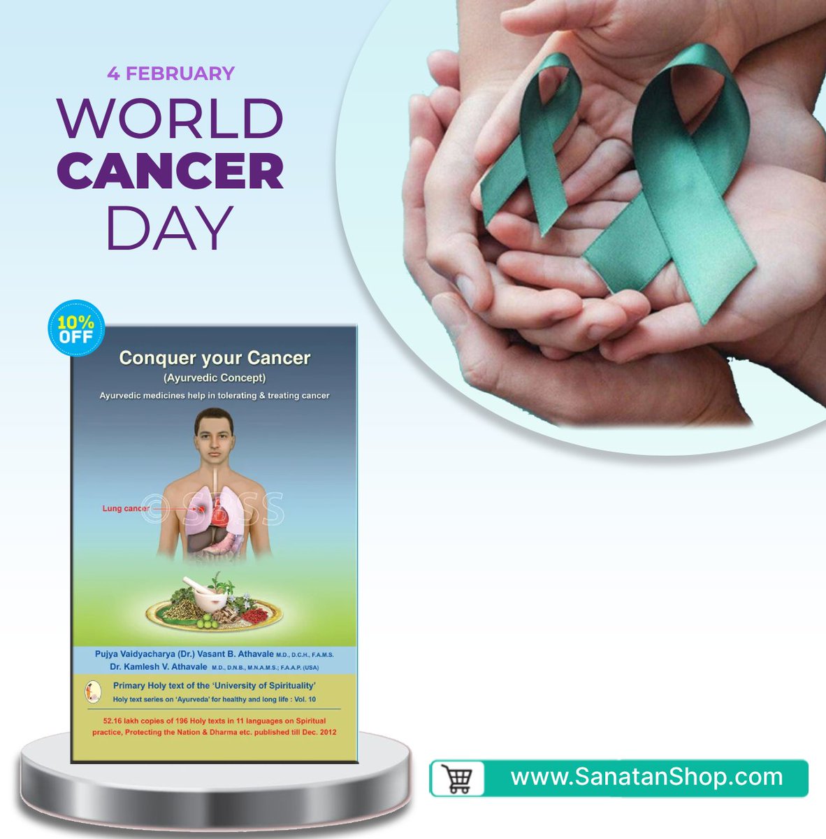 #WorldCancerDay 

In this book the Ayurvedic concepts &amp; treatment of cancer, tumours, enlarged glands &amp; ulcers is given. This book will be useful to doctors, medical students,  patients suffering from these diseases &amp; their relatives.

🛍️📚Buy now @ sanatanshop.com/shop/english-b…