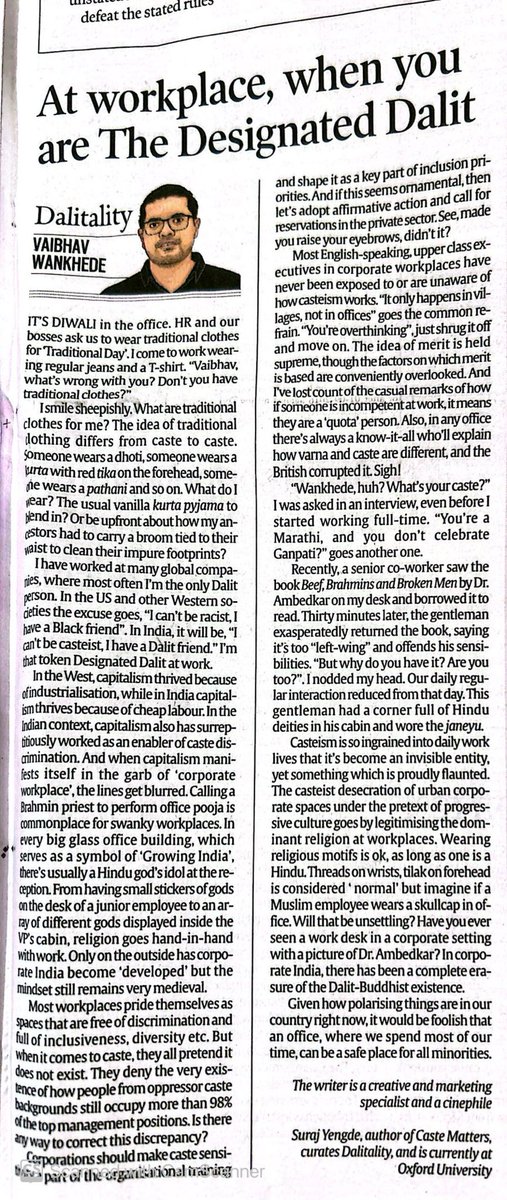 _ADeshpande's tweet photo. Thought-provoking: how genuinely inclusive are corporate workspaces? ⁦@IndianExpress⁩ https://t.co/Oh6bnM0BIv