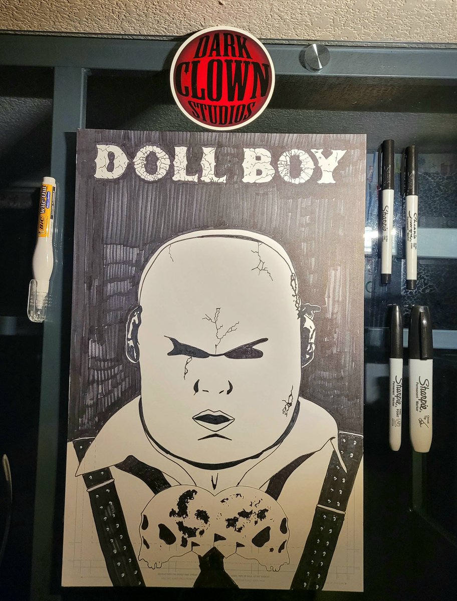 <a href="/bloodybill666/">Billy Ho Pon</a> possible cover to a Doll-Boy comicbook done with <a href="/Sharpie/">Sharpie</a> markers and an <a href="/bicwhiteout1/">bicwhiteout</a> pen.
#bloodybillproductions #dollboy #dollboycomicbook #sharpiemarkers #bicwhiteoutpen