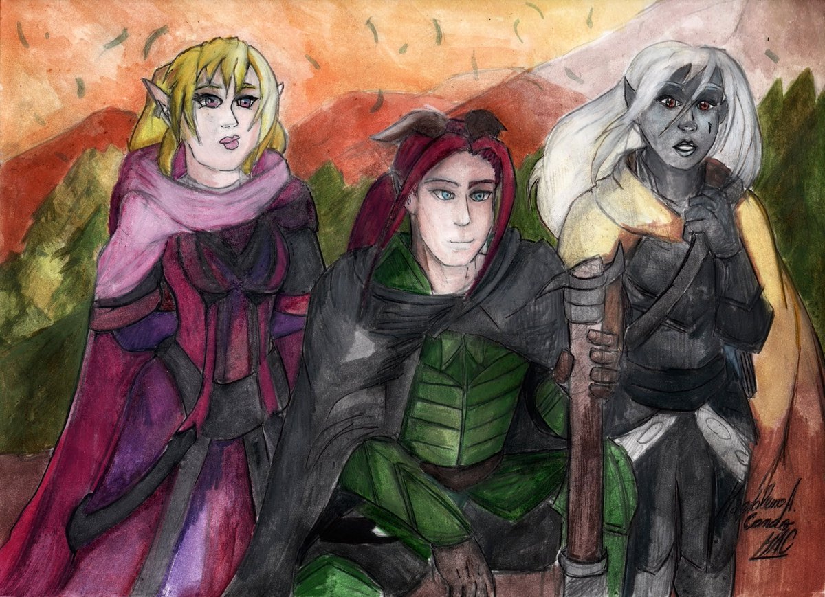 DarkStormSeeker's tweet photo. 🌲🍃Hordes of the Underdark - The Surface 🍃🌲
#valen #valenshadowbreath
#neverwinter #neverwinternights #dnd #camp #watercolor #art #fire #sorcerer #weaponmaster #bioware #nwnee #enhancededition #aylenredwa #hordesoftheunderdark #wizardsofthecoast #steam #nathyrra #drow https://t.co/z6xqCfslns