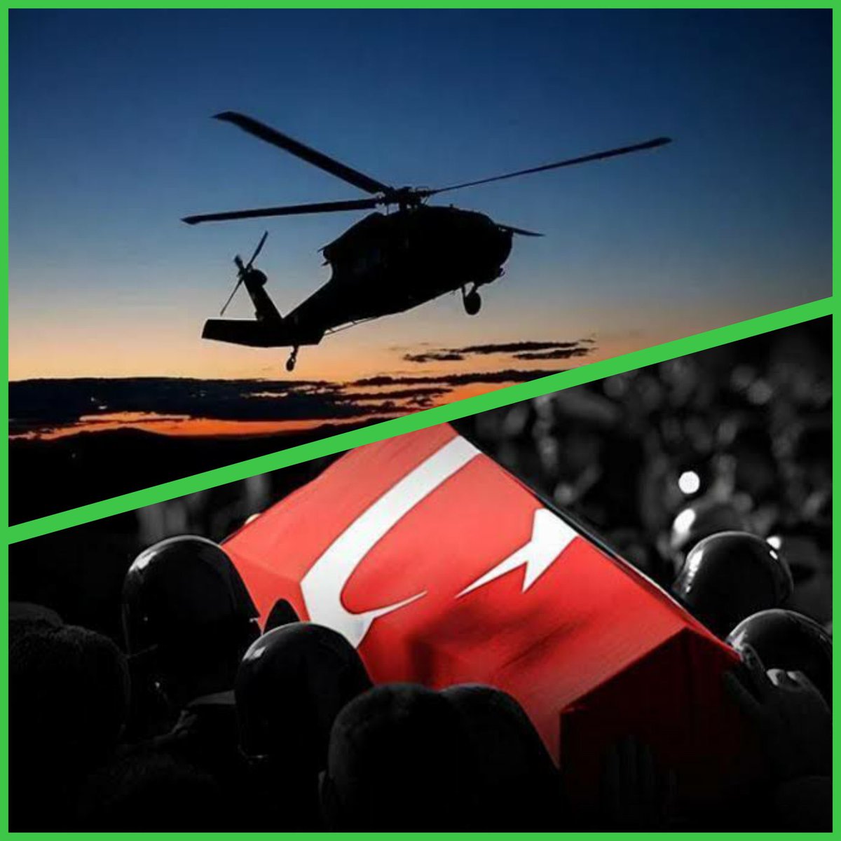 Gaziantep'in Nurdağı ilçesi Kartal Köyü mevkiinde helikopterin kaza kırıma uğraması sonucu şehit olan 2 kahraman pilotumuza Allah’tan rahmet, ailelerine ve Emniyet Teşkilatımıza başsağlığı diliyorum.
 
Yaralı teknisyenimize de acil şifalar diliyorum 

Milletimizin başı sağ olsun.