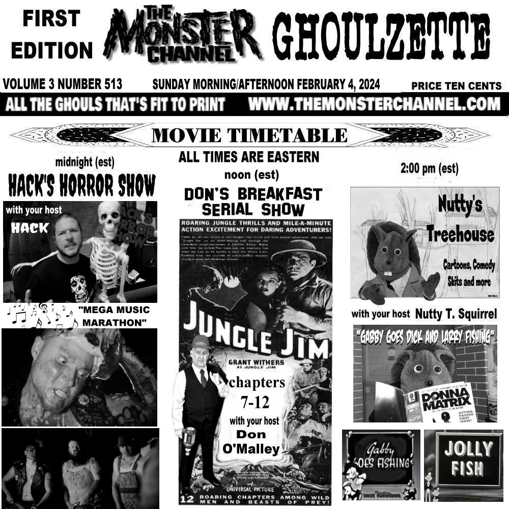 EerieLateNight's tweet photo. Sunday on The Monster Channel!
https://t.co/NvRAe8VnaE
#hackshorrorshow #donsbreakfastserialshow #nuttystreehouse #morguspresents #frightnighttheatre #thespookyspectre #lordbloodrahsnervewrackintheatre #lordbloodrah #saturdayfrightspecial #Scarewolf https://t.co/cEWELxD8fs
