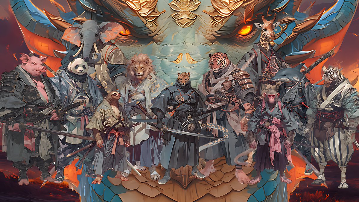 Fukumim0412's tweet photo. #midjourney #AIイラスト #AIart #AIアート 

Consist function is tremendously useful！

11 Animal's Samurai　VS　Dragon https://t.co/FNqfROdCGQ
