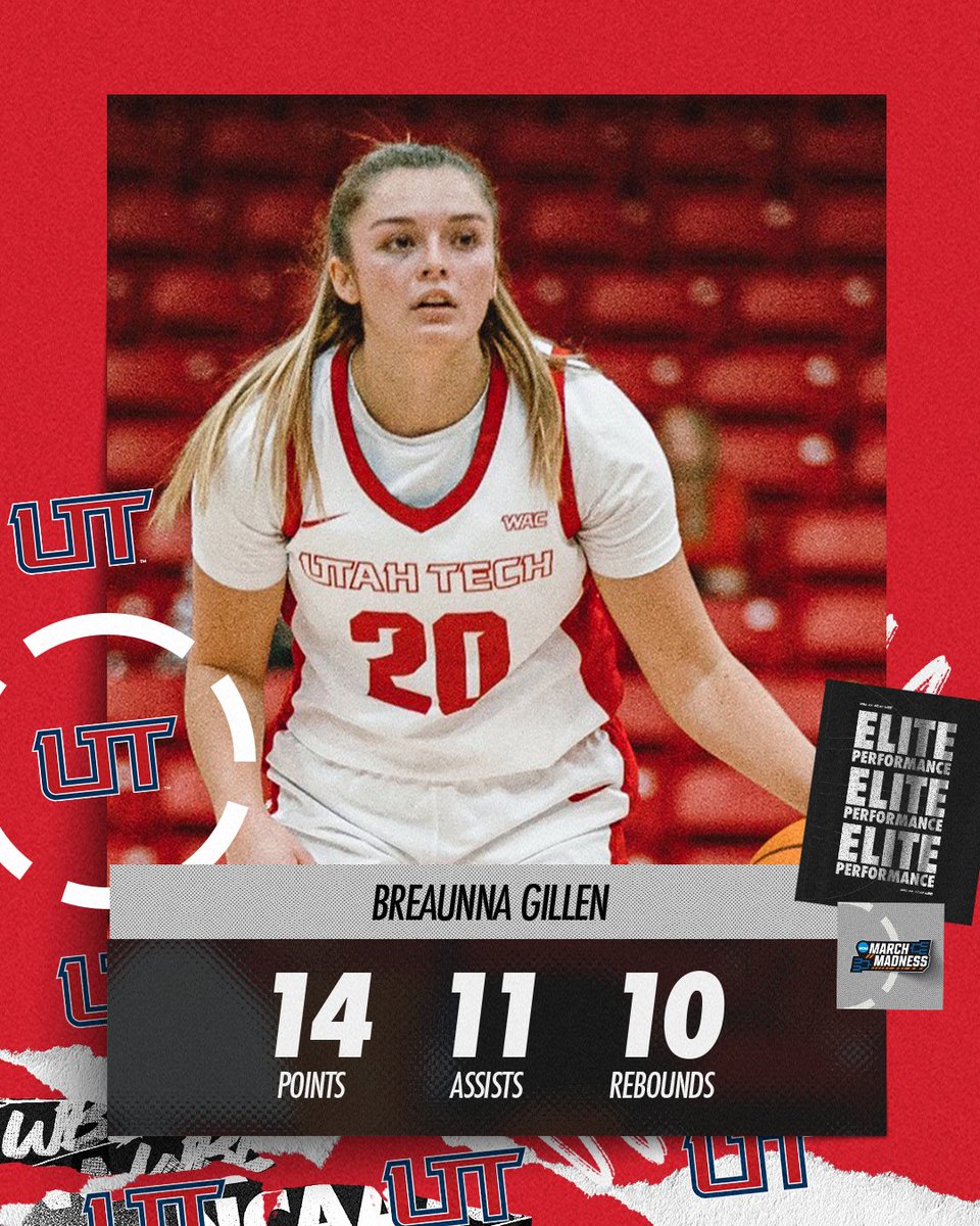 💪 <a href="/breaunnagi/">breaunna gillen</a> 💪

Breaunna Gillen's triple-double helped <a href="/UtahTech_WBB/">Utah Tech Women's Basketball</a> defeat UT Arlington! 

#NCAAWBB