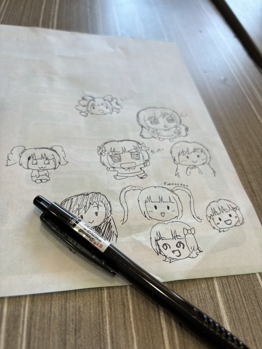 doodling at the kids party before a kid ruined the paper tablemat