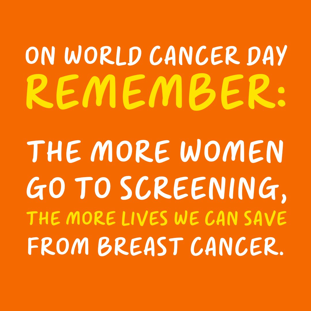 On #WorldCancerDay remember: the more women go to screening, the more lives we can save from breast cancer. But the NHS targets have just been missed for the 4th year in a row. There's #NoTimeToWaste.