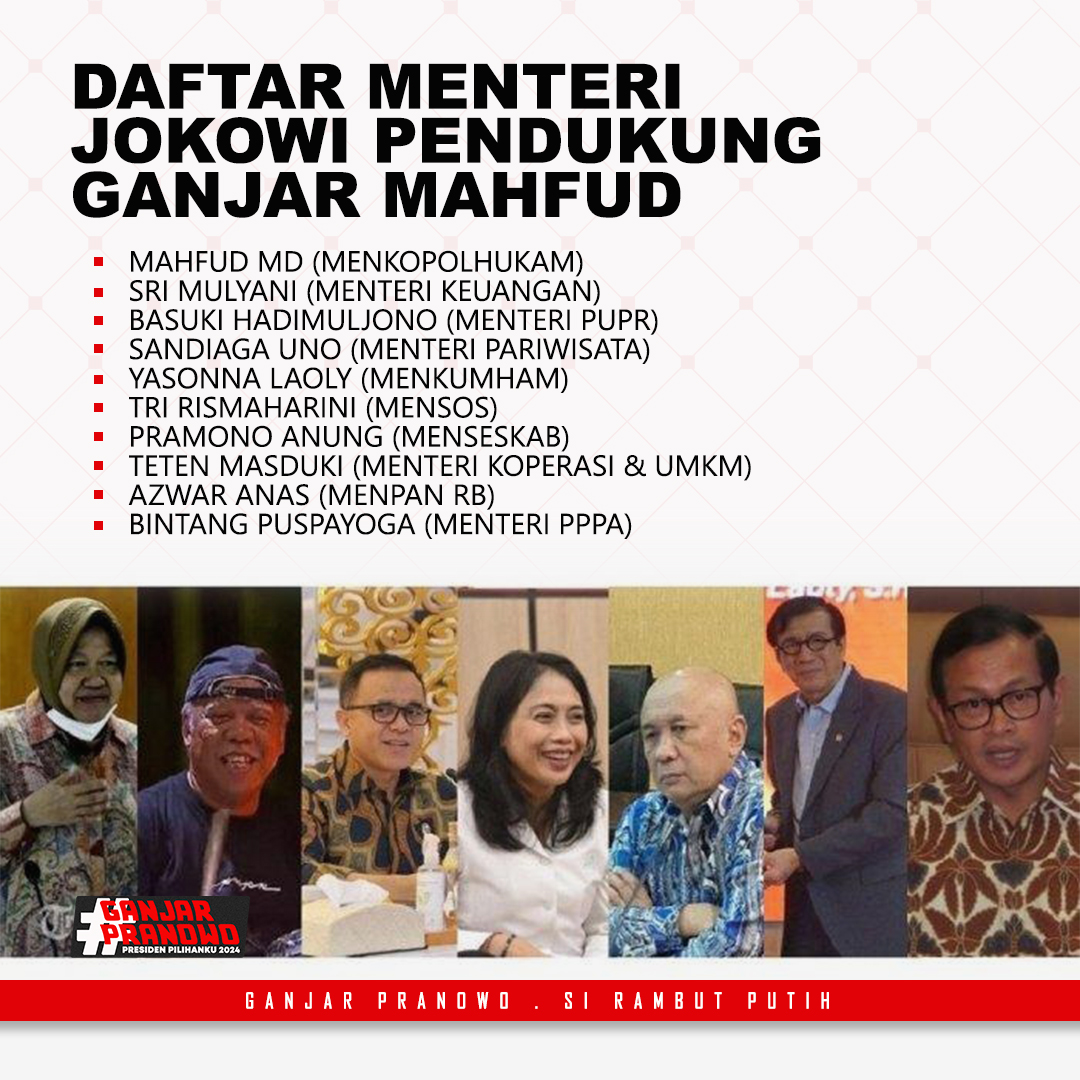 ganjarmilenials's tweet photo. Siapakah menteri favorit kamu?

Salam M3tal Kiky Agak Laen Majalah Bobo Gen 10 Man United Ngonten Arsenal #GPM4hfudPr3sidenRakyat 😇 https://t.co/pjRsjvyB9r