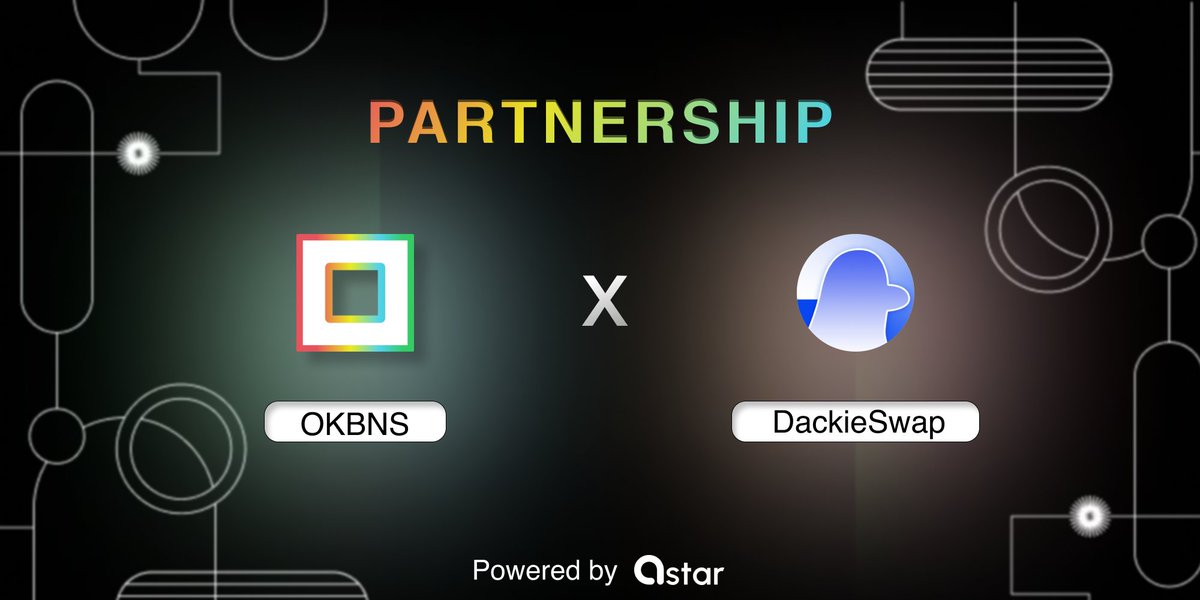 okbnsdomains's tweet photo. 🔥 PARTNERSHIP ANNOUNCEMENT 🔥

📢 We're thrilled to reveal our partnership with @DackieSwap , marking a pivotal moment on our path to success. 

🚀 DackieSwap -- The Premier User-Friendly Multi-chain DEX
🚀 OKBNS -- The omnichain naming service on the X1 testnet

🥳 Brace yourselves for an experience that's nothing short of monumental.