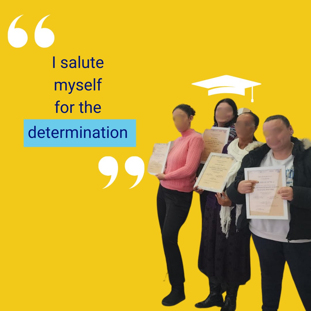 world_WIZO's tweet photo. Not just surviving, but thriving! Women victims of domestic abuse in our Safety Net program invest in new careers so that they can be financially independent and break the cycle of violence. 
#skillupsunday #educationispower #BreakTheCycle #DomesticAbuseSupport https://t.co/i91p5vA4uK