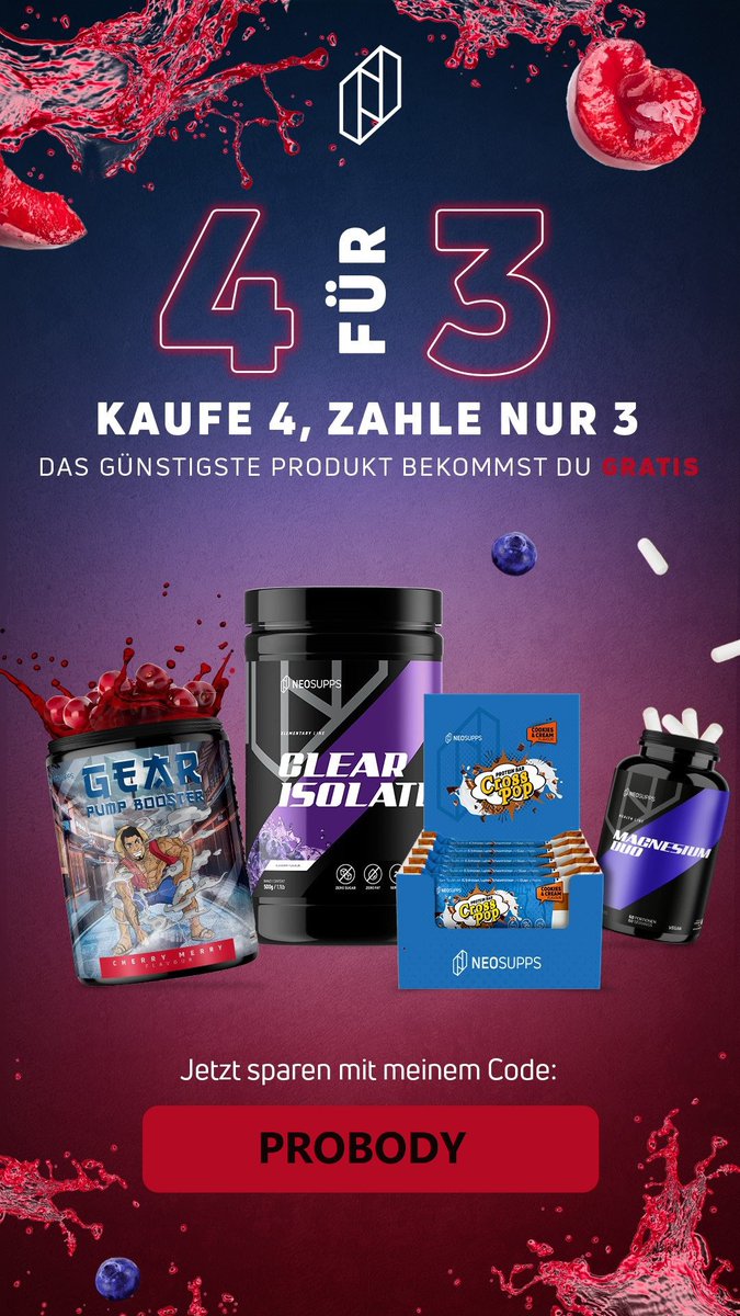 Pr0Dota's tweet photo. Kurze Supplement Info und heutige Aktion. Kaufe 4, zahle 3. https://t.co/qnLhdOpFSG Code: PROBODY #bodybuilding #fitness #steroide #erklärung #protein #whey #neosupps #SUPPLEMENTS #creatin #booster #diät #training https://t.co/4UF6rRSj4W