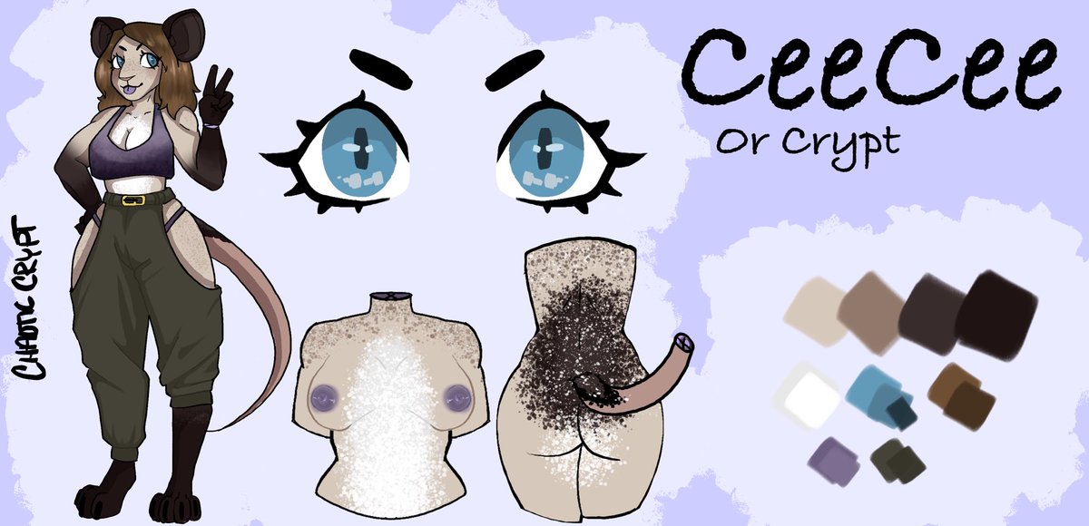 Cursed_Cryptid's tweet image. New fursona reference sheet drawn by me! #Fursona #Ratsona #DigitalArtist