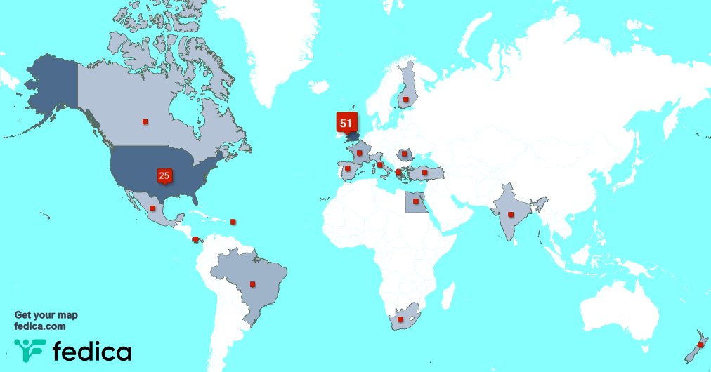 My followers live in UK. (53%), USA(26%)...
Get your map:
fedica.com/!flight3sixty