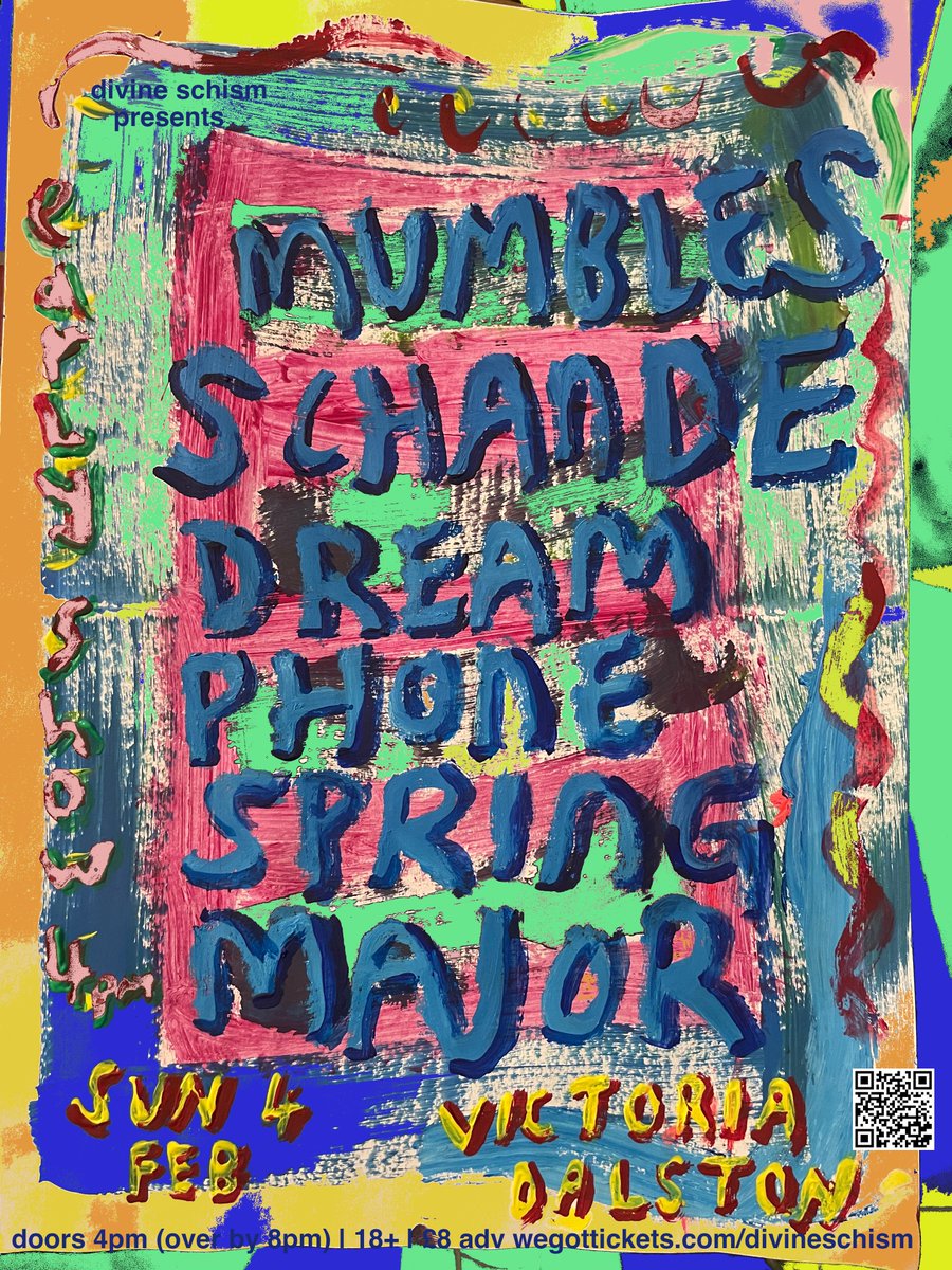 Oh my, we're in London later with <a href="/mumblesmuzak/">Mumbles</a> @schandetheband @wearedreamphone <a href="/spring_major/">spring major the rock band</a> at <a href="/VICTORIADALSTON/">The Victoria Dalston</a>  music 4pm-8pm! Not to be missed! wegottickets.com/divineschism
