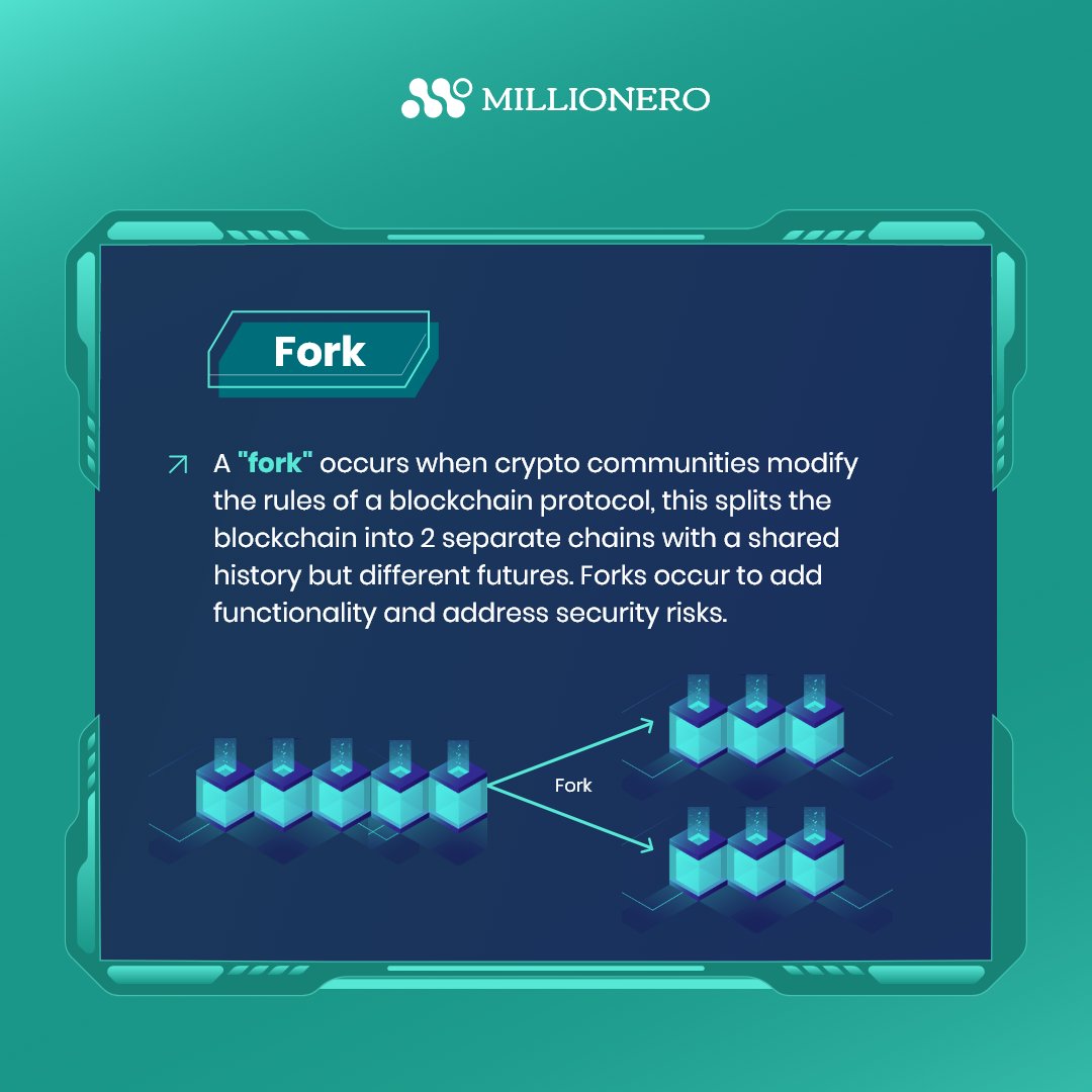MillioneroEx's tweet image. In the crypto world, forking is more than just a split - it&apos;s a transformative event shaping the future of blockchain. 🔄🌐

#blockchaintransformation #cryptofacts #cryptoknowledge #bitcoinfacts