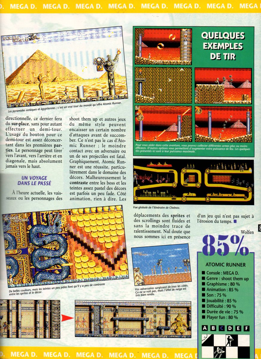 AllmightoFranky's tweet photo. On poursuit le feuilletage de ce magazine avec toujours du test!!#AtomicRunner sur la #Megadrive et du tennis avec #JimmyConnors Pro Tennis Tour sur la #SuperNintendo!!! 3/5 https://t.co/0t0IFLJHBn