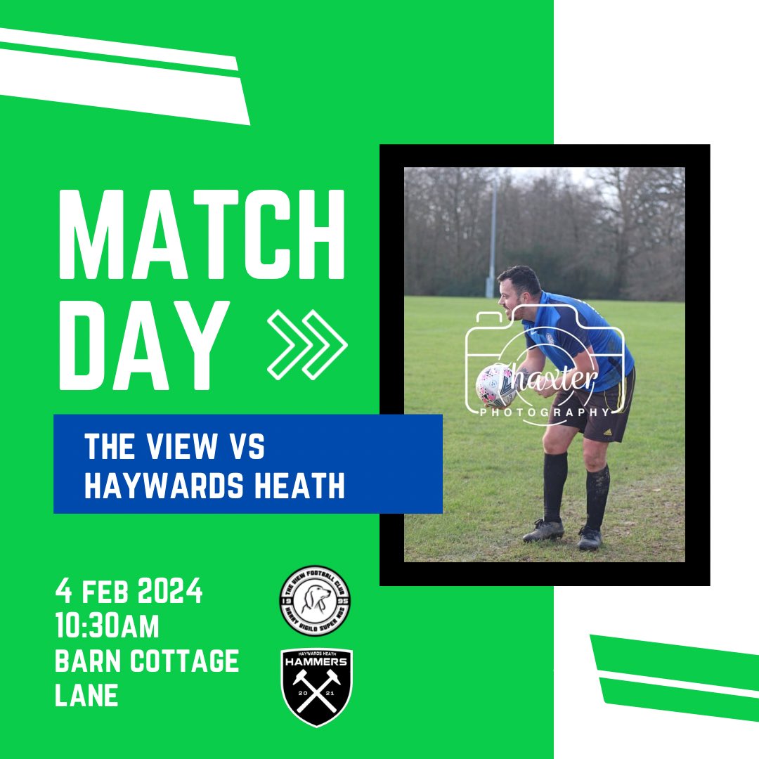 TheViewFC's tweet image. 🚨 MATCH DAY🚨

🆚 Haywards Heath Hammers
⏰ 10:30am
📍 Barn Cottage Lane, Haywards Heath

The Sundays travel to Haywards Heath today as they face Haywards Heath Hammers in the league!💚