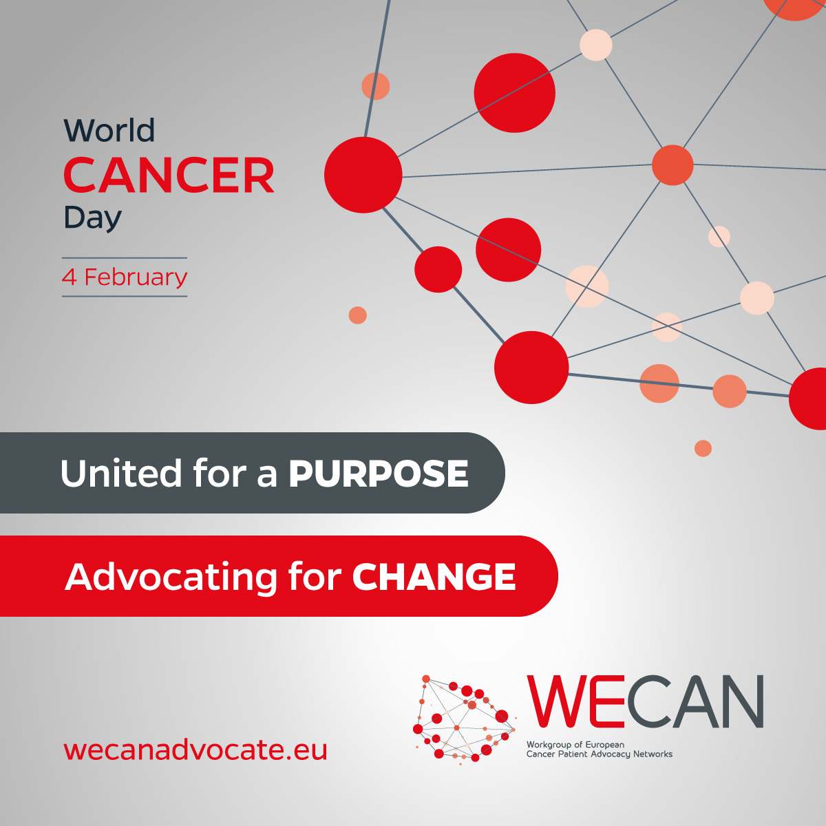 On 🌍 World Cancer Day #WECAN celebrates the collaborative work of our 23 member organisations improving #QoL for cancer patients and empowering  patient advocates for creating a positive and tangible change. #WorldCancerDay #WCD2024 #WECANadvocate #UnifiedForChange