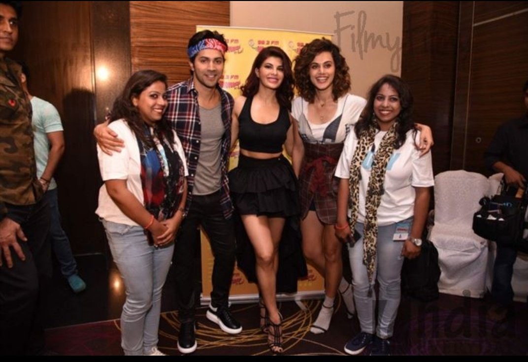 #JacquelineFernandez with #TapseePannu during #Judwaa2 promotions.