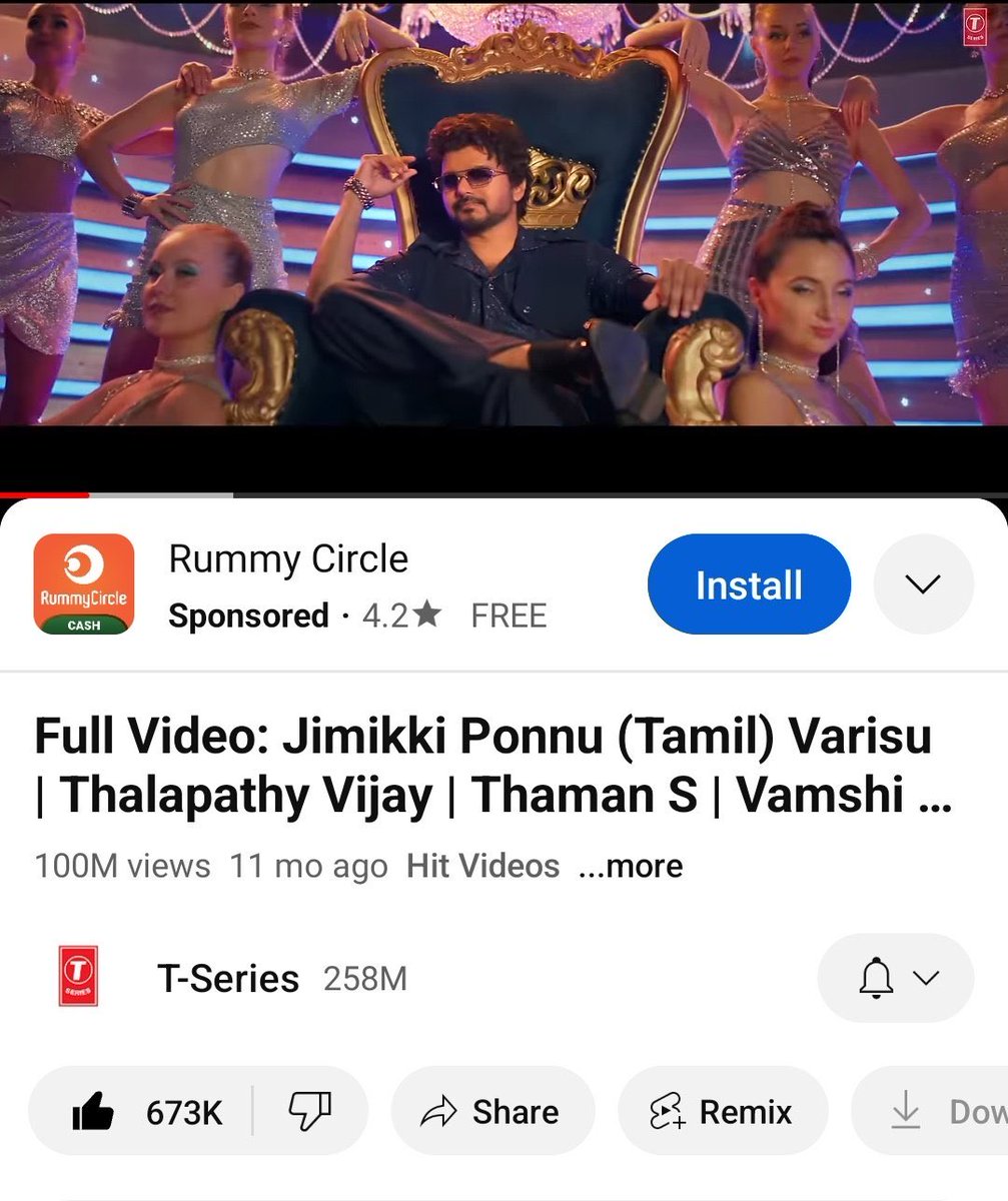 Jathees17's tweet photo. #JimikkiPonnu Video Song Crossed 100Million Views on Youtube 😍🥳🔥

🎙️#Anirudh &amp; #JonitaGandi 
🎵 #ThamanS
🖊️ #LyricistVivek

#Thalapathy #Vijay #VamshiPaidipally #SriVenkateswaraCreations #RashmikaMandanna #7ScreenStudio #TSeries  #VarisuPongal #MegaBlockbusterVarisu https://t.co/woVk6Hh8ju
