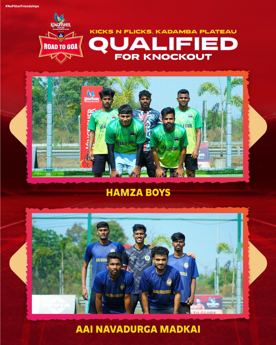 FCGoaOfficial's tweet photo. Here are the teams that fought their way out of the pack at Kicks n Flicks to progress to the knockouts in the @kingfisherworld presents #RoadtoGoa ⚽️🌴 https://t.co/HUsPUixZuB