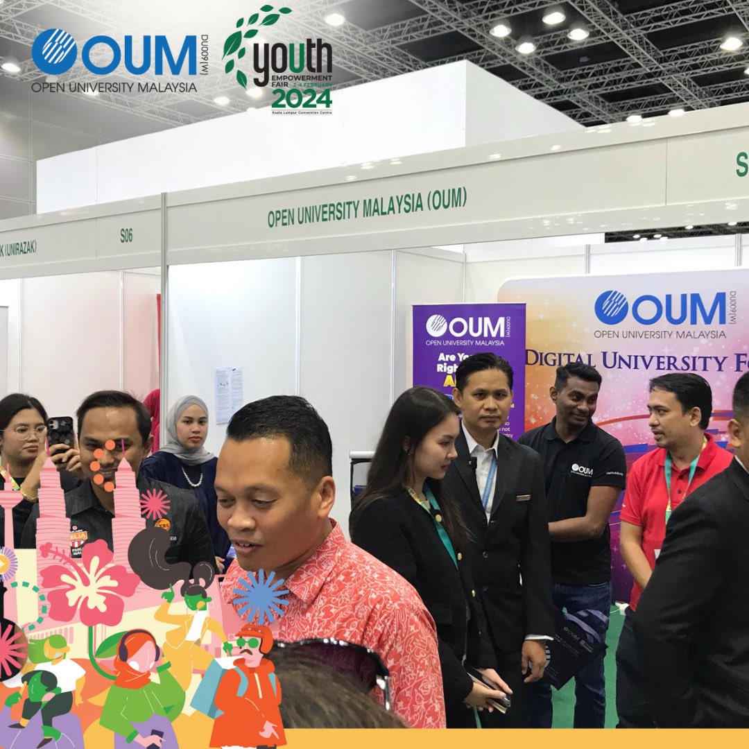 OpenUniMalaysia's tweet image. Today is last day. Come meet us at the Open University Malaysia Booth NO S07
. 
Youth Empowerment Fair 2024 
📍HALL 1 &amp;amp; 2, KLCC 
🗓️ 03-04 February 2024 
⌚️ 10am - 6pm 
. 
Bring your academic certificate along for free advice
 
#DigitalUniversityforAll  #parttimestudy
