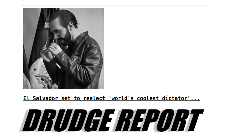 chrisjterry's tweet photo. Take just a second to READ the headline from the #Liberal rag #drudgereport #theworst #Bitcoin #mainstreetmedia #liberalpress #ElSalvador @maxkeiser @saylor @starkness @aantonop @rogerkver @BarrySilbert @ChrisLarsen @LauraShin @TimDraper @danheld @novogratz @APompliano @RaoulGMI @ErikVoorhees @PeterMcCormack @CathieDWood @balajis @JihanWu @NickSzabo4 @brockpierce @a16z @SatoshiLite @nir_patel @prusnak @smithandcrown @bgarlinghouse @IOHK_Charles @CryptoHayes @MatthewRoszak @erikfinman @gavinandresen @RyanSAdams @LynAldenContact @MarkYusko @SilviaM_Miltton @CryptoManran @TuurDemeester @dtapscott @AriDavidPaul @cameron @zhusu @DavidBirch @cBoettcher @NLW @snowden @willywoo @CremeDeLaCrypto @trent_vanepps @TheCryptoLark @ricburton
