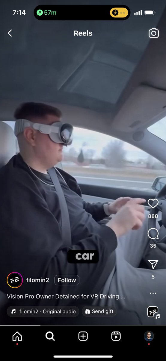 Remind your less tech savvy friends  that all these people wearing the Vision Pro in public are just goofing around for content

It’s not a new VR dystopia, it’s the same creator dystopia we’ve had for years