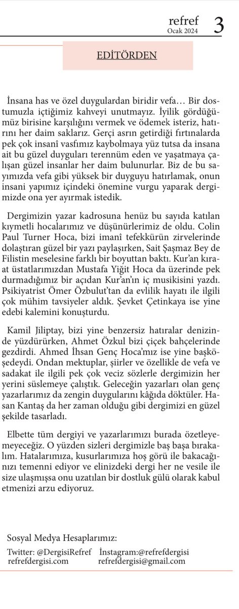 Dergimizin 11. Sayısı dağıtıma hazır…
Temin edemeyenler için iletişim adresimiz:
refrefdergisi@gmail.com 
Bu sayımızda sürpriz yazarlarımız da var.. 

68 sayfa, tamamı kuşe kağıda..

Dağıtım konusunda desteklerinizi bekliyoruz…