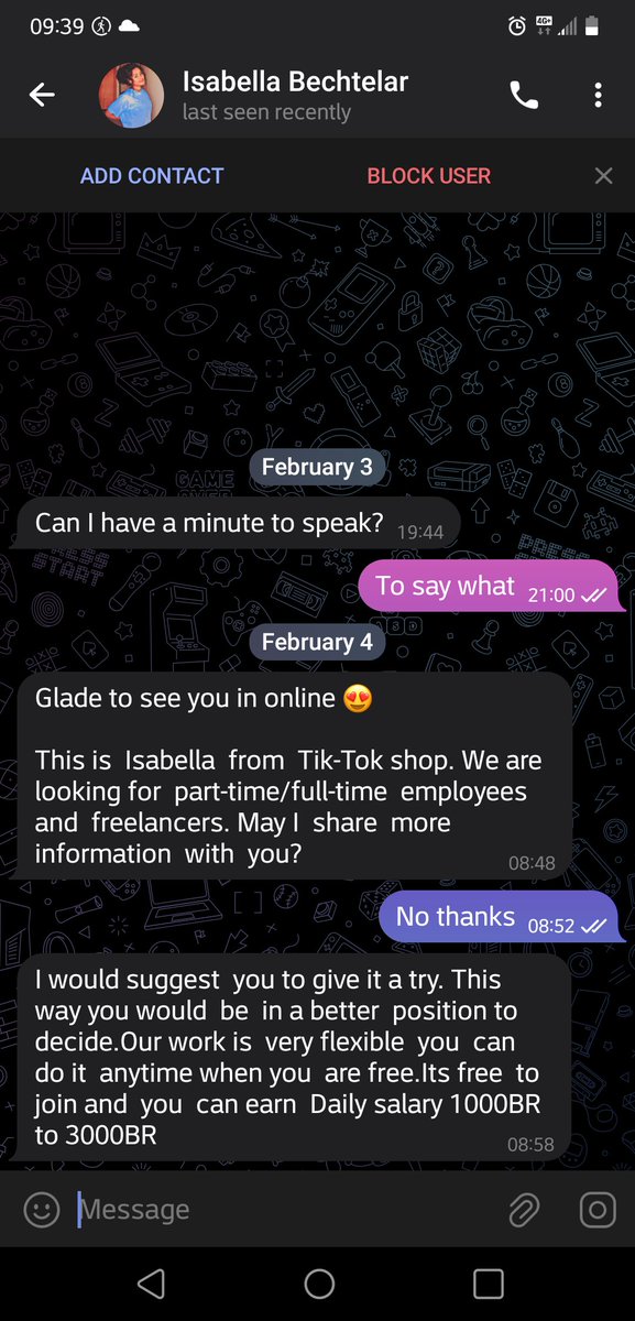 Can someone please explain what TikTok shop is? These people are sliding to my TG DMs saying we need employees and you can earn from 1k-3k daily ....this is like the 5th time these people bothering me . Real estate agent honubign eko